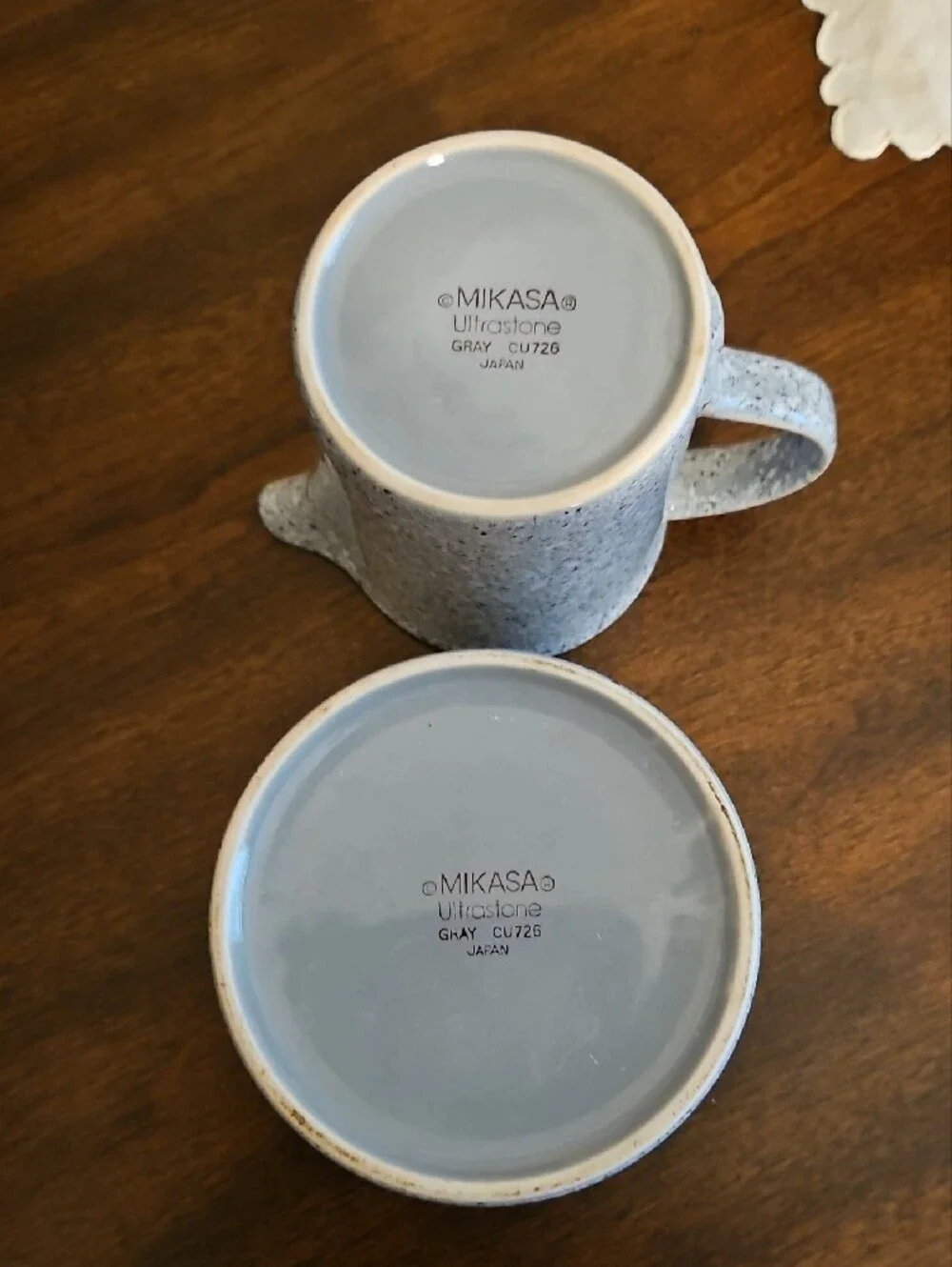 Mikasa Speckled Ceramic Creamer and Sugar Set in Light Gray